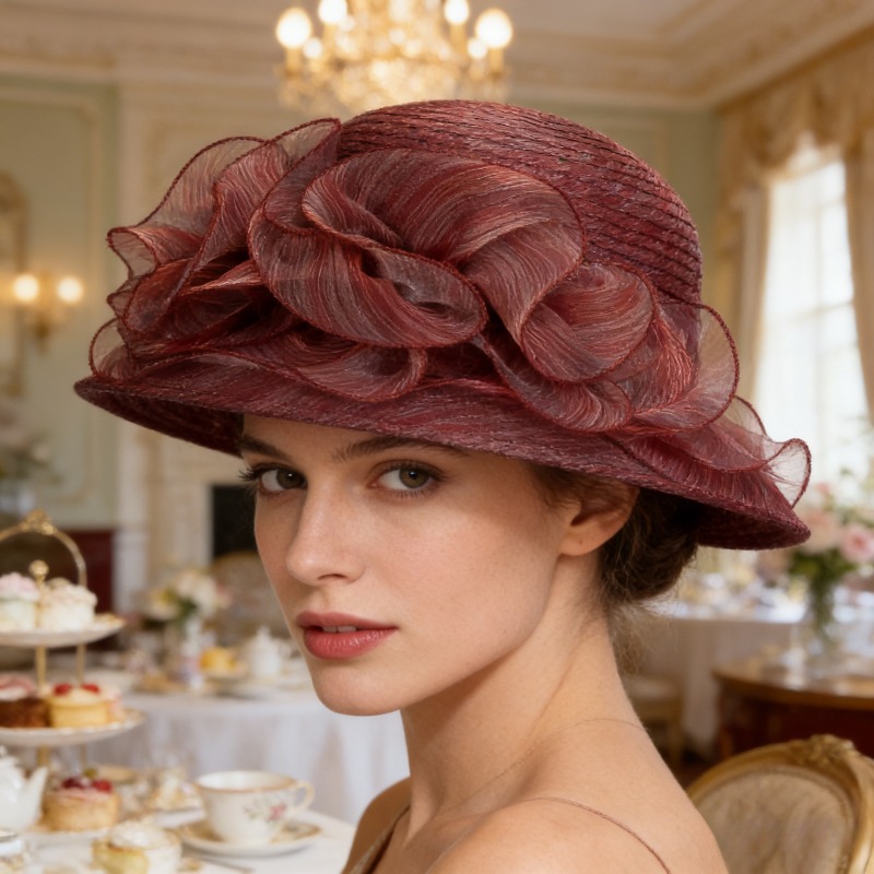 Sun Hat Wide Brim - Chapeau de soleil transparent en gaze